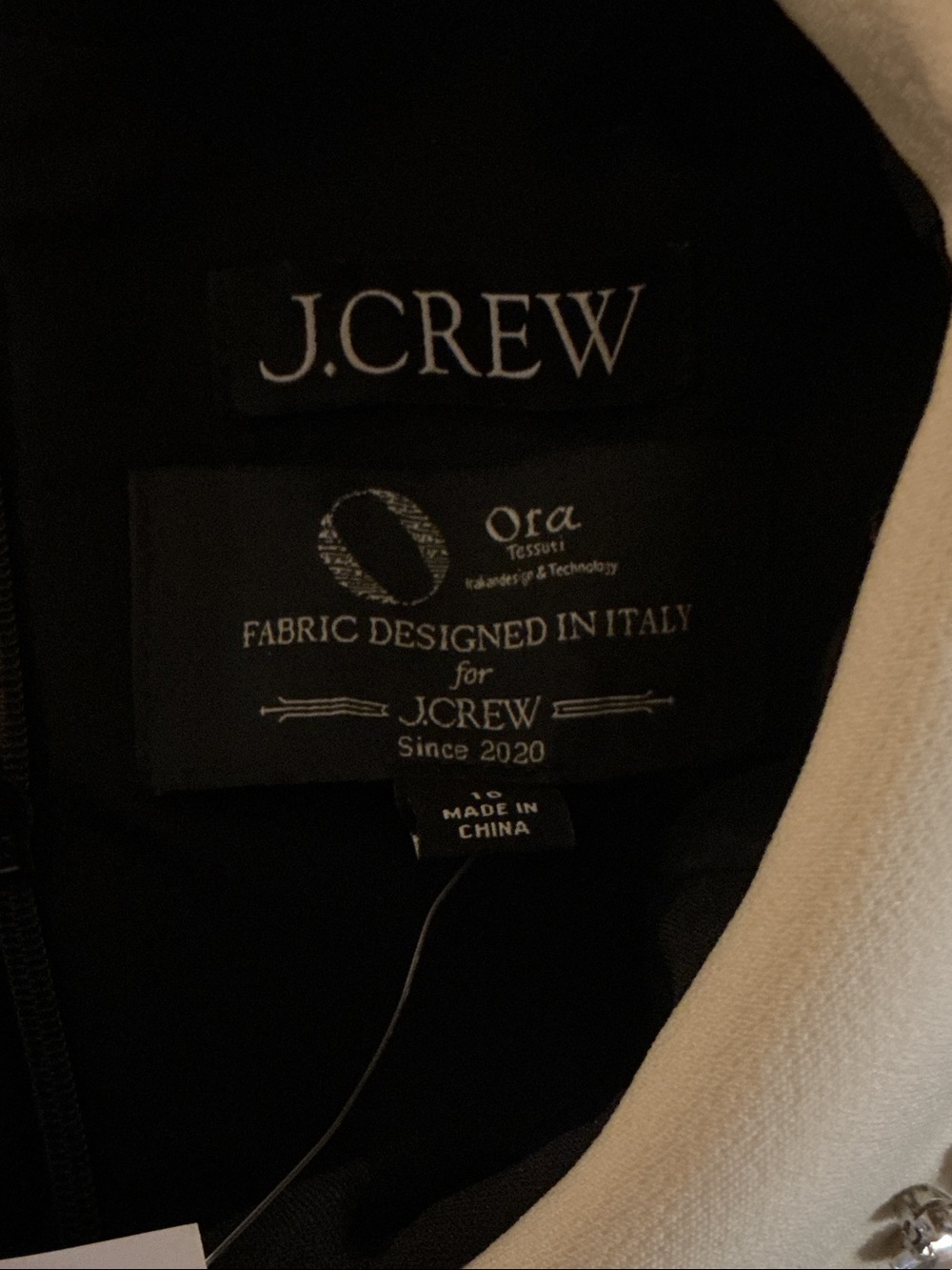J. Crew Black Sleeveless Shift Dress with Embellished White Collar - Picture 5 of 5